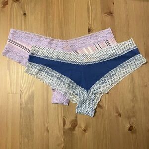 NWT Victoria’s Secret Cotton Cheeky Set L